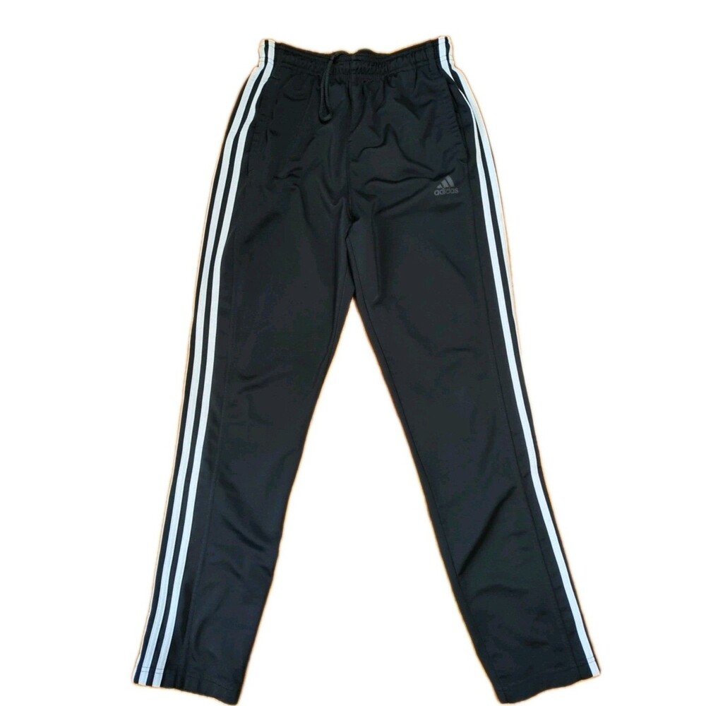 Adidas Black Primegreen Track Pants Mens Med Athletic Zip Ankle Pockets Stretch